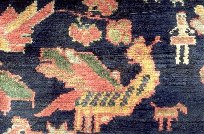 Rare  and unusual Kurde  rug  - XIXème century - Close up